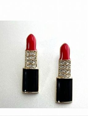 🌺Lipstick Rhinestone Earings Lipstick Jewelry Makeup Earings